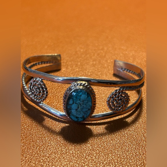 Sterling 925 silver & interesting turquoise bracelet - Picture 4 of 13